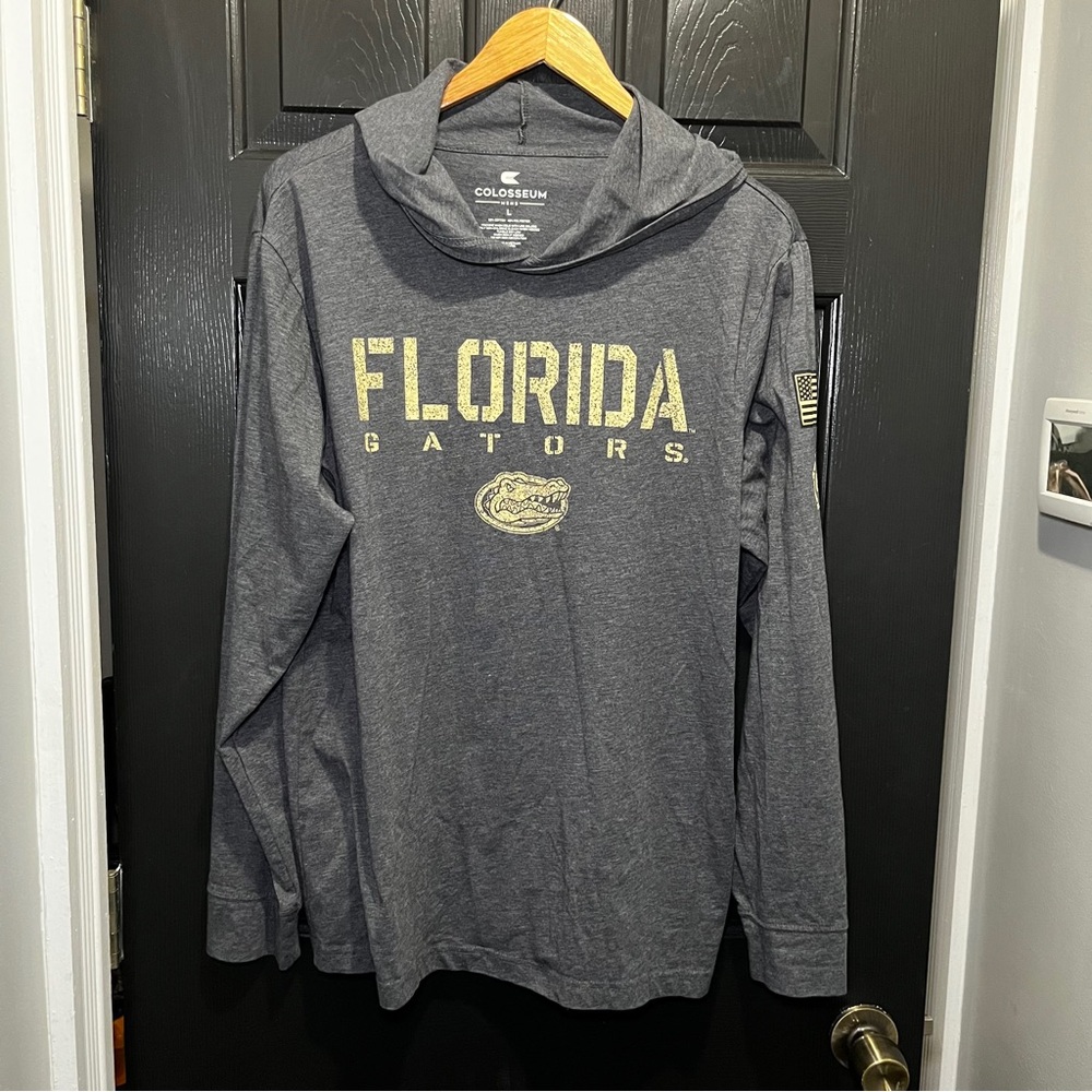 Florida Gators Colosseum Hoodie Tshirt Men’s L Gray OHT Support Troops NCAA